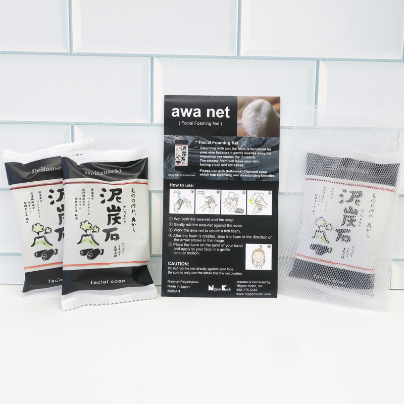 DEITANSEKI SOAP 3x30g + Awa Net Gift Set