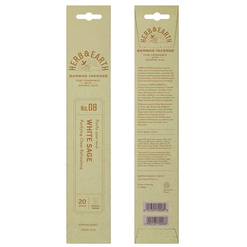 H&E - White Sage - Bamboo Incense 20 sticks