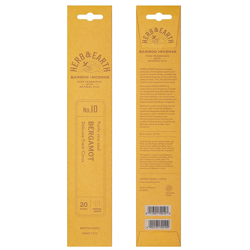 H&E - Bergamot - Bamboo Incense 20 sticks