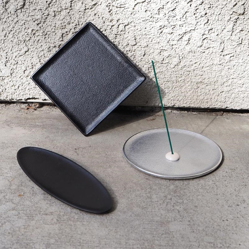 METAL INCENSE PLATE -  Square Silver