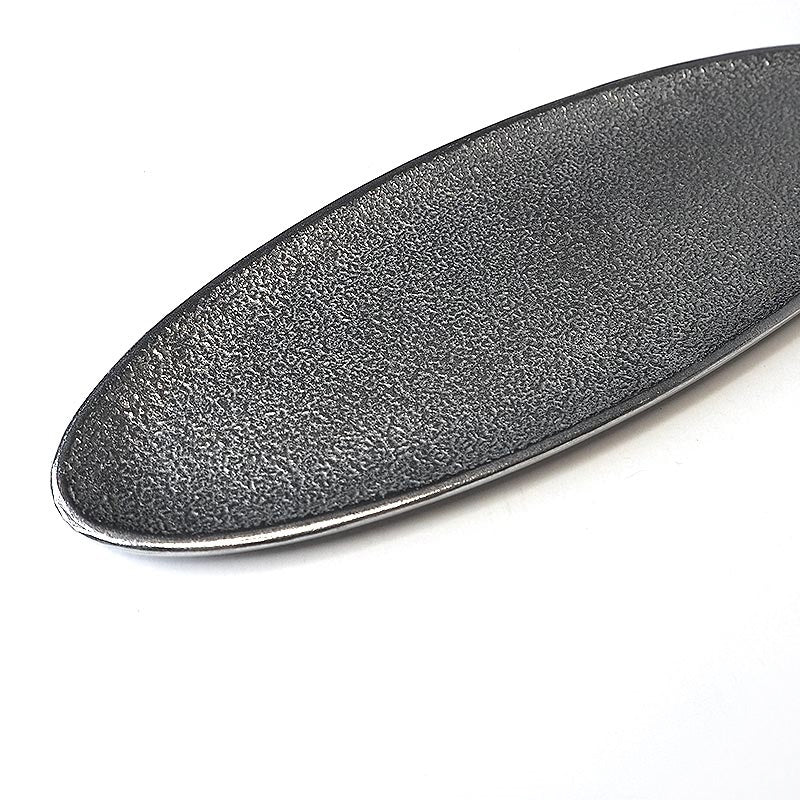 METAL INCENSE PLATE -  Oval Silver
