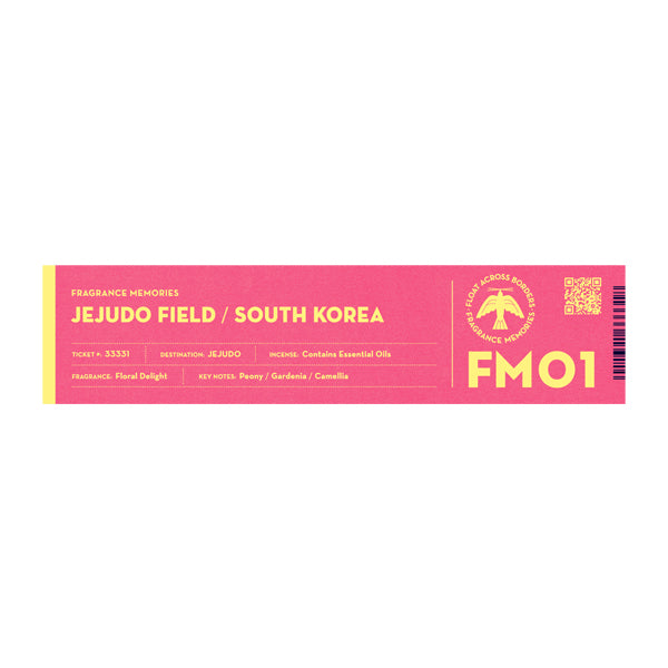 FRAGRANCE MEMORIES - FM 01 Jejudo Field / South Korea 15 sticks (Peony, Gardenia, Camellia)