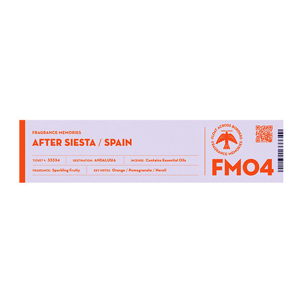 FRAGRANCE MEMORIES - FM 04 After Siesta / Spain 15 sticks (Orange, Pomegranate, Neroli)