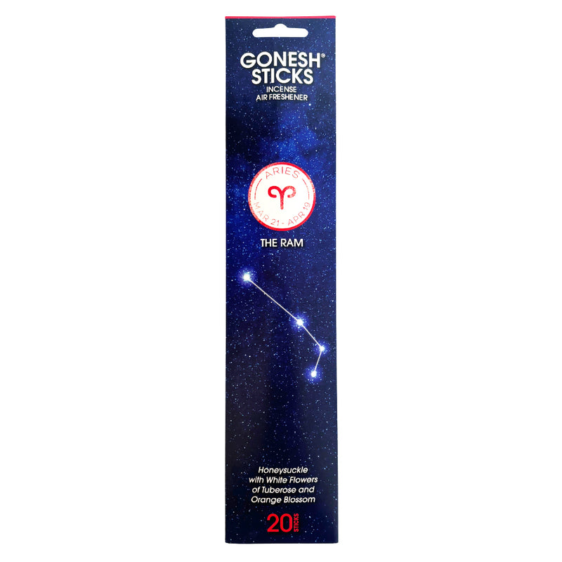 GONESH ZODIAC – Aries | Bamboo Incense, 20 Sticks (Honeysuckle, Tuberose, Orange Blossom)