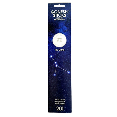 GONESH ZODIAC – Cancer | Bamboo Incense, 20 Sticks (Red Currant, White Rose)