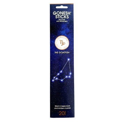 GONESH ZODIAC – Capricorn | Bamboo Incense, 20 Sticks (Cassia Bark, Amber Crystals)
