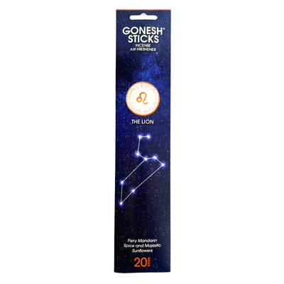 GONESH ZODIAC – Leo | Bamboo Incense, 20 Sticks (Mandarin Spice, Sunflower)