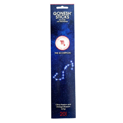 GONESH ZODIAC – Scorpio | Bamboo Incense, 20 Sticks (Citrus Passion, Orange Blossom Icing)