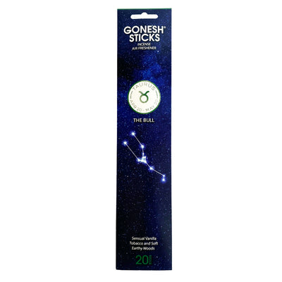 GONESH ZODIAC – Taurus | Bamboo Incense, 20 Sticks (Vanilla, Tobacco, Soft Woods)