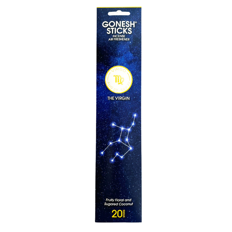 GONESH ZODIAC – Virgo | Bamboo Incense, 20 Sticks (Fruity Florals, Sugared Coconut)