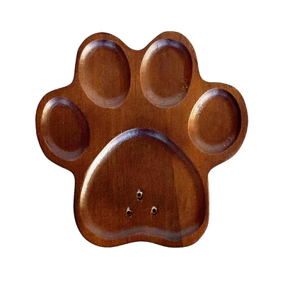 PAW PRINT Bamboo Incense Holder - Brown