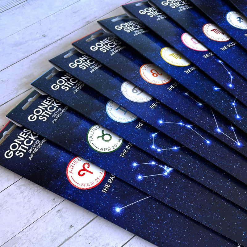 GONESH ZODIAC – Taurus | Bamboo Incense, 20 Sticks (Vanilla, Tobacco, Soft Woods)