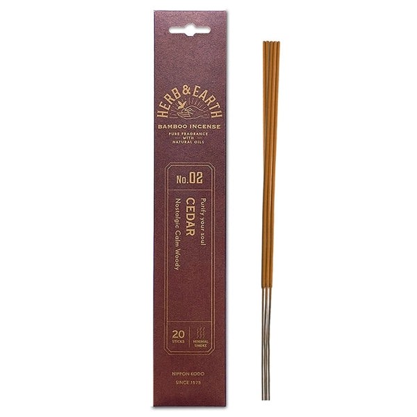 HERB & EARTH - Bamboo Stick Incense CEDAR | NIPPON KODO Quality Incense ...