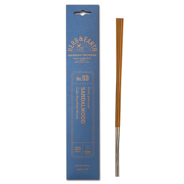 NIPPON KODO | HERB & EARTH - Bamboo Stick Incense SANDALWOOD ...