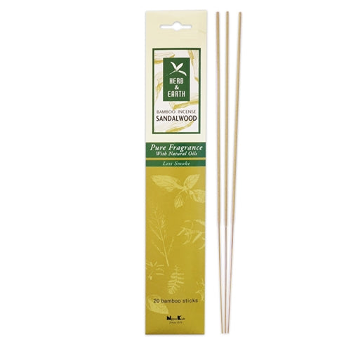HERB & EARTH - Sandalwood Bamboo Stick Incense