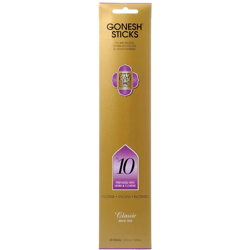 GONESH CLASSIC COLLECTION - NO. 10 - Bamboo Stick Incense - Perfumed with Herb & Flower